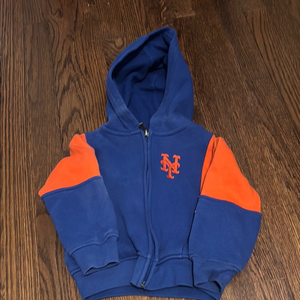 Kids New York Mets Blue and Orange Zip up Hoodie